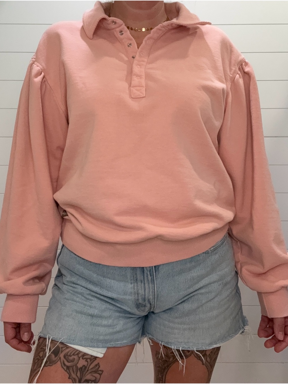 Matilda Jane Blush Pink Pullover Polo Sweatshirt